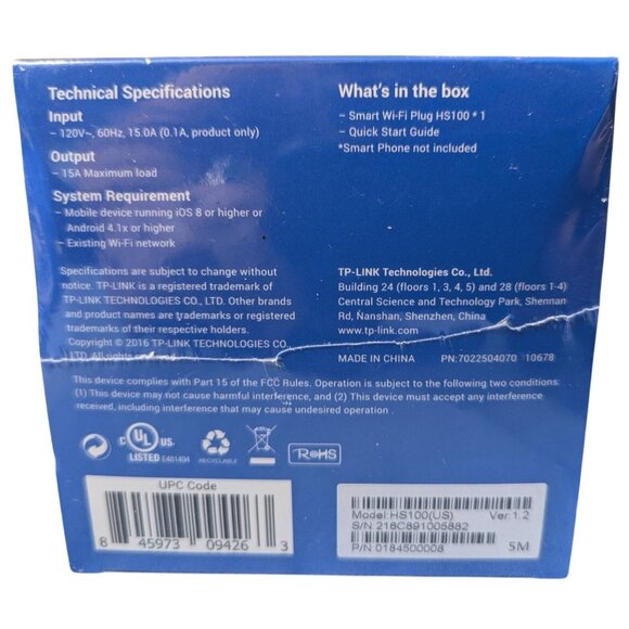 TP-Link HS100 Smart Wi-Fi Plug With Remote Access Scheduling & Away Mode NEW - Picture 5 of 5